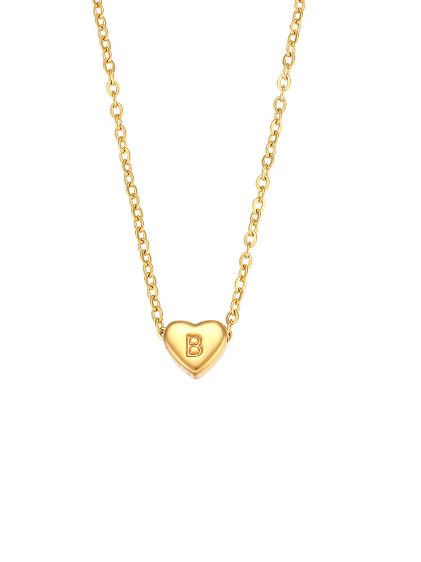 18K Gold-Plated Letter Heart Necklace