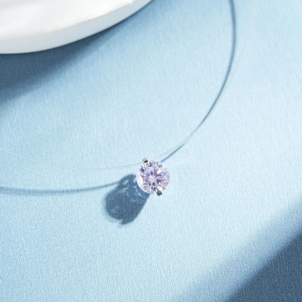 925 Sterling Silver Zircon Pendant Necklace