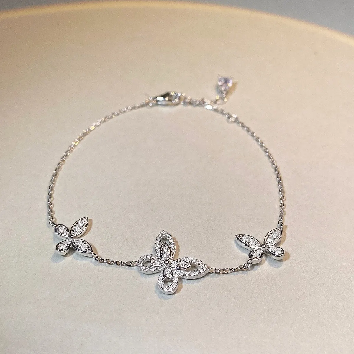 925 Sterling Silver Chain Butterfly Bracelet