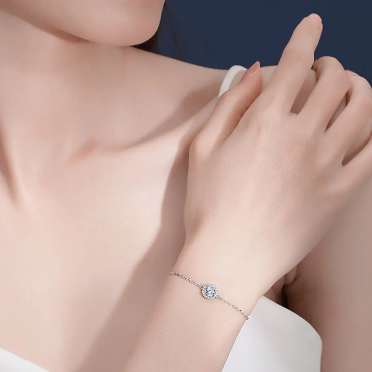 1 Carat 925 Sterling Silver Moissanite Bracelet